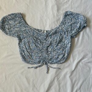 Hollister Blue Floral Crop Top
